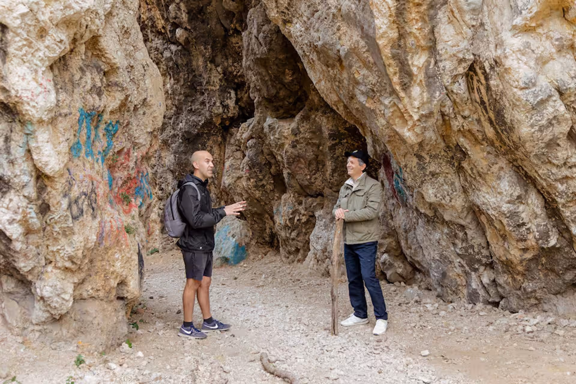 Split Rock formation, a hidden stop on the Lycabettus Hill Athens city tour route